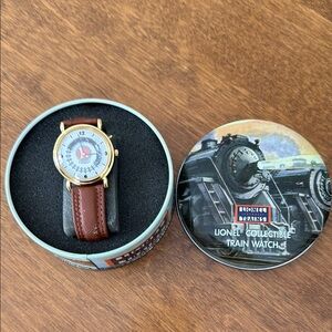 Retro Legendary Lionel Collectible Train Watch with Moving Locomotive Face